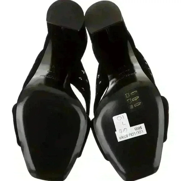 SAINT LAURENT  Lou Lou Star Stud Velvet Mules - Picture 5 of 14